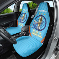 Personalised India Cricket Car Seat Cover 2025 Men In Blue 3rd Champions Proud