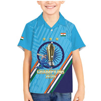 Personalised India Cricket Family Matching Mermaid Dress and Hawaiian Shirt 2025 Men In Blue 3rd Champions Proud