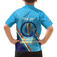 Personalised India Cricket Family Matching Off The Shoulder Long Sleeve Dress and Hawaiian Shirt 2025 Men In Blue 3rd Champions Proud