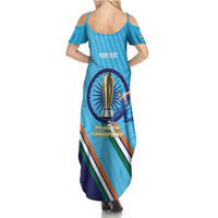 Personalised India Cricket Family Matching Summer Maxi Dress and Hawaiian Shirt 2025 Men In Blue 3rd Champions Proud