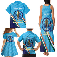 Personalised India Cricket Family Matching Tank Maxi Dress and Hawaiian Shirt 2025 Men In Blue 3rd Champions Proud