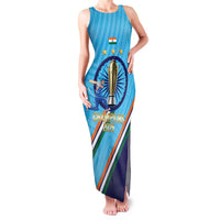 Personalised India Cricket Family Matching Tank Maxi Dress and Hawaiian Shirt 2025 Men In Blue 3rd Champions Proud