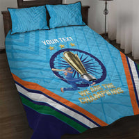 Personalised India Cricket Quilt Bed Set 2025 Men In Blue 3rd Champions Proud