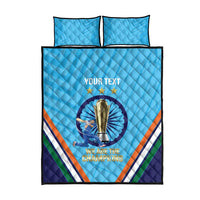 Personalised India Cricket Quilt Bed Set 2025 Men In Blue 3rd Champions Proud
