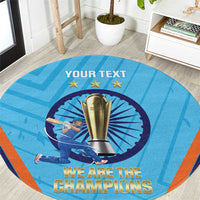 Personalised India Cricket Round Carpet 2025 Men In Blue 3rd Champions Proud