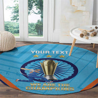 Personalised India Cricket Round Carpet 2025 Men In Blue 3rd Champions Proud