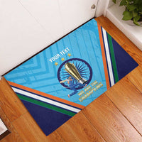 Personalised India Cricket Rubber Doormat 2025 Men In Blue 3rd Champions Proud
