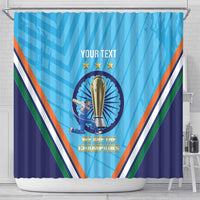 Personalised India Cricket Shower Curtain 2025 Men In Blue 3rd Champions Proud