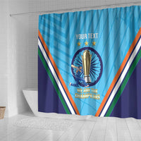 Personalised India Cricket Shower Curtain 2025 Men In Blue 3rd Champions Proud