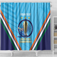 Personalised India Cricket Shower Curtain 2025 Men In Blue 3rd Champions Proud