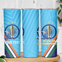 Personalised India Cricket Skinny Tumbler 2025 Men In Blue 3rd Champions Proud