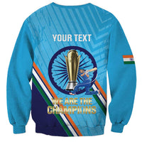 Personalised India Cricket Sweatshirt 2025 Men In Blue 3rd Champions Proud