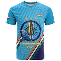 Personalised India Cricket T Shirt 2025 Men In Blue 3rd Champions Proud