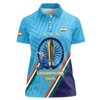 Personalised India Cricket Women Polo Shirt 2025 Men In Blue 3rd Champions Proud