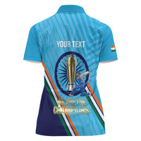 Personalised India Cricket Women Polo Shirt 2025 Men In Blue 3rd Champions Proud