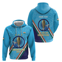 Personalised India Cricket Zip Hoodie 2025 Men In Blue 3rd Champions Proud