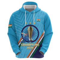 Personalised India Cricket Zip Hoodie 2025 Men In Blue 3rd Champions Proud