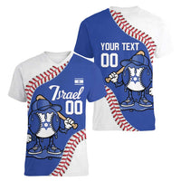 Israel 2026 Baseball Custom Women V-Neck T-Shirt Go Champions Drip Style
