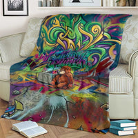 Team Punch The Monkey Blanket Baby Monkey Stay Strong Graffiti Style