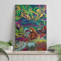 Team Punch The Monkey Canvas Wall Art Baby Monkey Stay Strong Graffiti Style