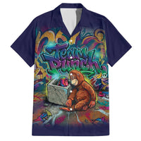 Team Punch The Monkey Hawaiian Shirt Baby Monkey Stay Strong Graffiti Style