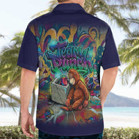 Team Punch The Monkey Hawaiian Shirt Baby Monkey Stay Strong Graffiti Style