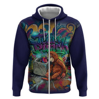 Team Punch The Monkey Hoodie Baby Monkey Stay Strong Graffiti Style