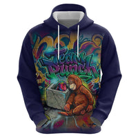 Team Punch The Monkey Hoodie Baby Monkey Stay Strong Graffiti Style
