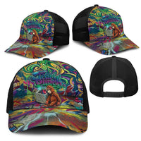 Team Punch The Monkey Mesh Trucker Cap Baby Monkey Stay Strong Graffiti Style