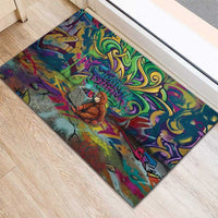 Team Punch The Monkey Rubber Doormat Baby Monkey Stay Strong Graffiti Style