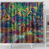 Team Punch The Monkey Shower Curtain Baby Monkey Stay Strong Graffiti Style