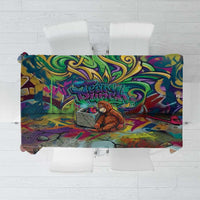 Team Punch The Monkey Tablecloth Baby Monkey Stay Strong Graffiti Style