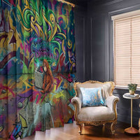 Team Punch The Monkey Window Curtain Baby Monkey Stay Strong Graffiti Style