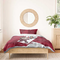 Latvia Hockey Custom Bedding Set Hedgehog Par Latviju!