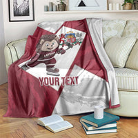 Latvia Hockey Custom Blanket Hedgehog Par Latviju!