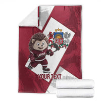 Latvia Hockey Custom Blanket Hedgehog Par Latviju!
