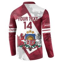 Latvia Hockey Custom Button Sweatshirt Hedgehog Par Latviju!