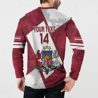 Latvia Hockey Custom Button Sweatshirt Hedgehog Par Latviju!