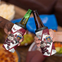 Latvia Hockey Custom 4 in 1 Can Cooler Tumbler Hedgehog Par Latviju!