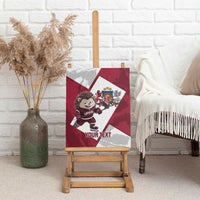 Latvia Hockey Custom Canvas Wall Art Hedgehog Par Latviju!