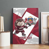Latvia Hockey Custom Canvas Wall Art Hedgehog Par Latviju!