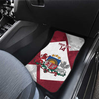 Latvia Hockey Custom Car Mats Hedgehog Par Latviju!