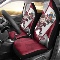 Latvia Hockey Custom Car Seat Cover Hedgehog Par Latviju!
