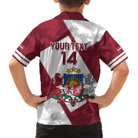 Latvia Hockey Custom Family Matching Long Sleeve Bodycon Dress and Hawaiian Shirt Hedgehog Par Latviju!