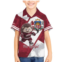 Latvia Hockey Custom Family Matching Mermaid Dress and Hawaiian Shirt Hedgehog Par Latviju!