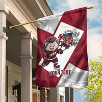 Latvia Hockey Custom Garden Flag Hedgehog Par Latviju!