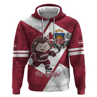 Latvia Hockey Custom Hoodie Hedgehog Par Latviju!