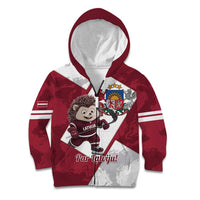 Latvia Hockey Custom Kid Hoodie Hedgehog Par Latviju!