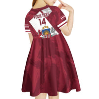 Latvia Hockey Custom Kid Short Sleeve Dress Hedgehog Par Latviju!