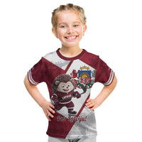 Latvia Hockey Custom Kid T Shirt Hedgehog Par Latviju!
